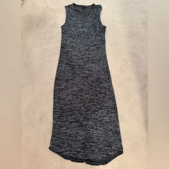 Wilfred Sleeveless Heathered Midi Dress in Charcoal - Picture 6 of 9